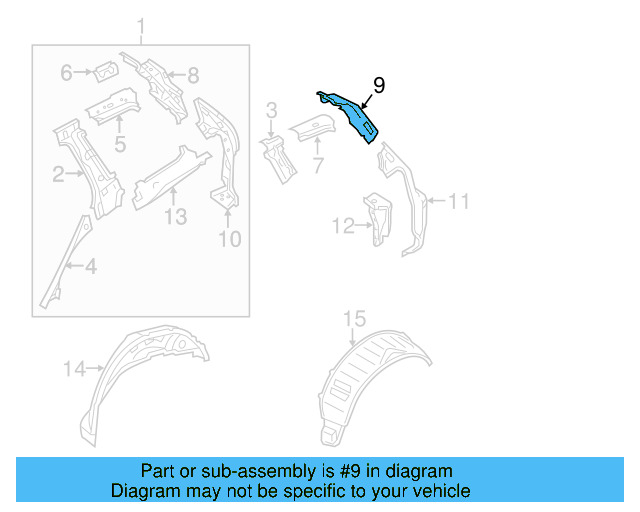 Rear Pillar Upper Reinforced 7P6-809-072