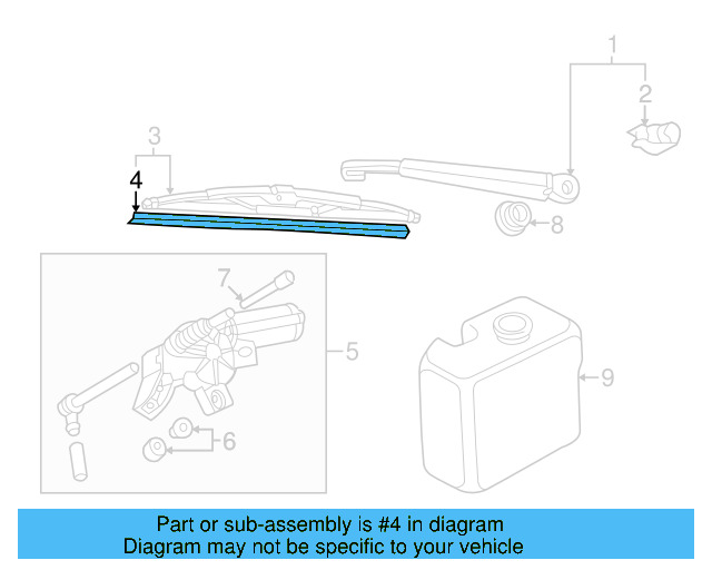 Back Glass Wiper Blade Refill 895-955-429-A - View 44