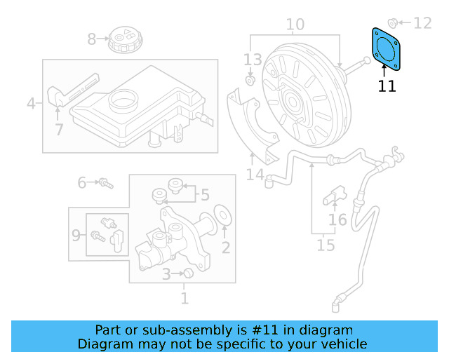 Power Brake Booster Gasket 5Q0-612-161-B - View 6