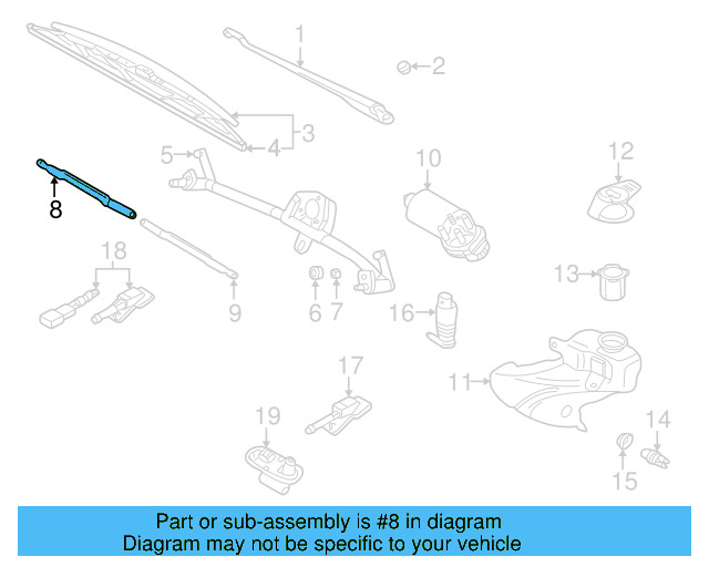 Wiper Transmission 8D1-955-326-B - View 6