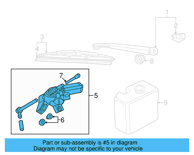 Back Glass Wiper Motor 8L0-955-711-B - View 4
