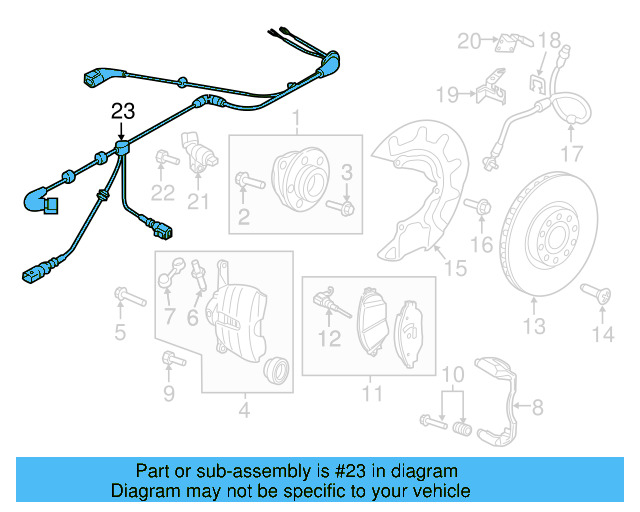 ABS Wheel Speed Sensor Wiring Harness 5G0-927-904-AR