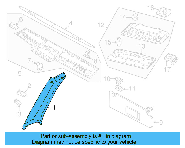 Windshield Pillar Trim 5C3-867-234-A-82V