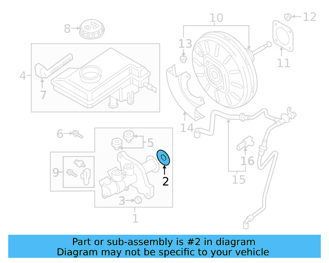 Master Cylinder Gasket 8K0-611-243-B - View 13