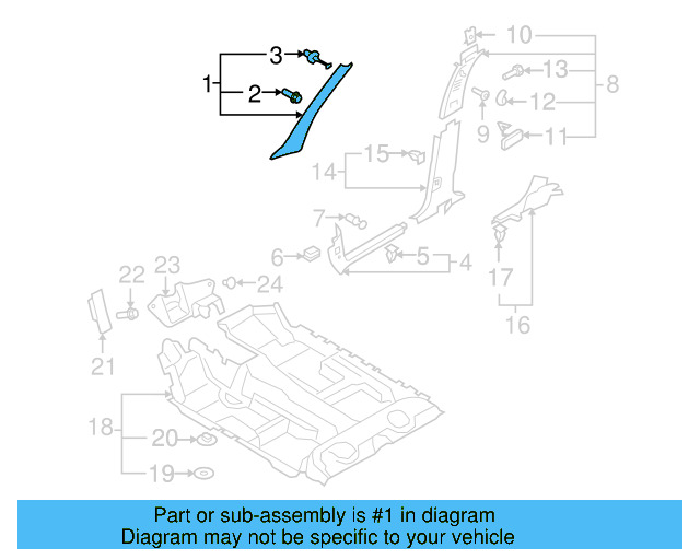 Windshield Pillar Trim 5N0-867-233-C-95T