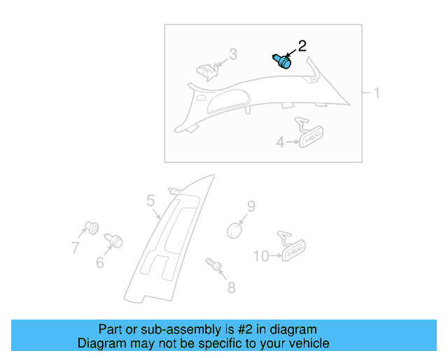 Pillar Trim Clip 3C0-867-333 - View 73