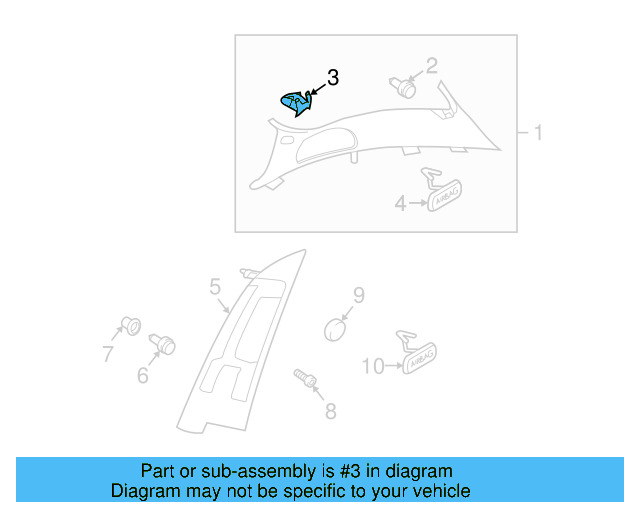 Pillar Trim Clip 3C0-867-333 - View 71