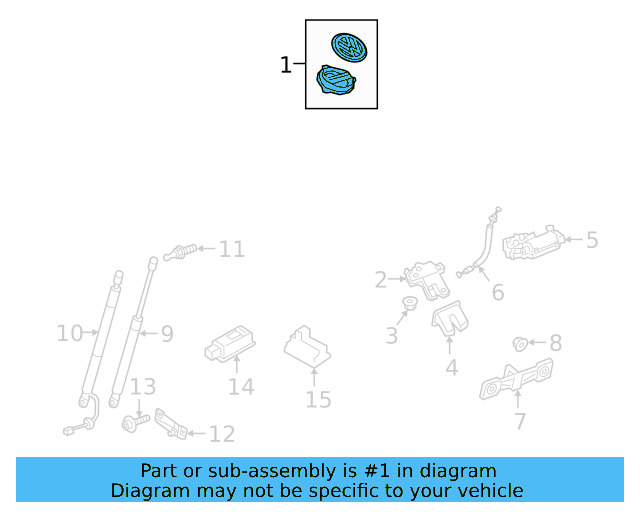 Latch Assembly 3G0-827-469-JK-FOD - View 4