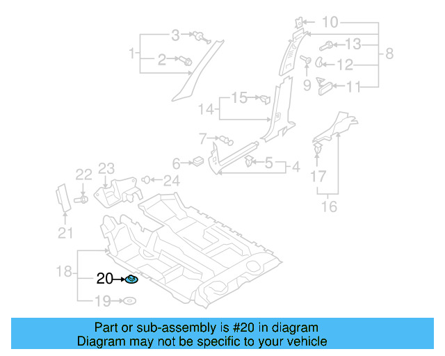 Door Window Switch Bezel Clip 1J0-858-137-B - View 21
