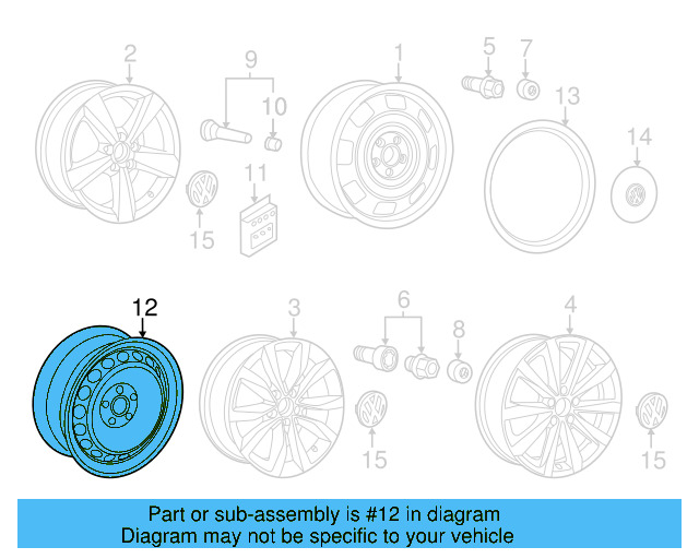 Wheel, Steel 561-601-027-03C - View 8