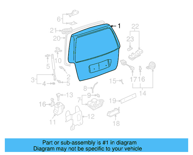 Lift Gate 1J9-827-025-AD - View 3