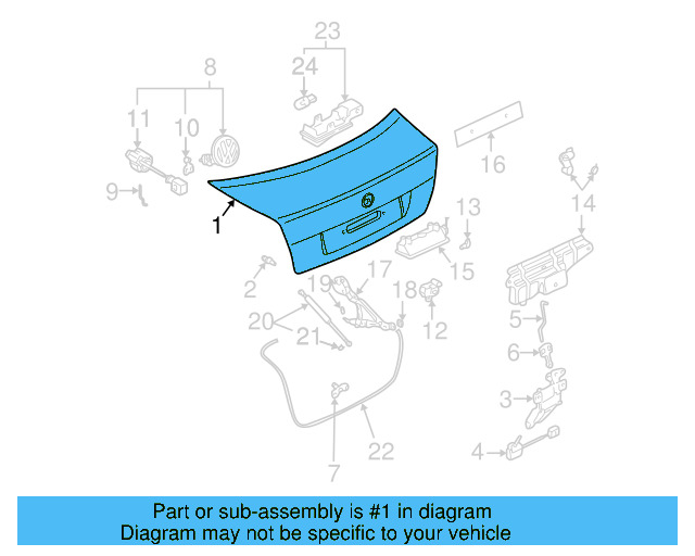 Trunk Lid 1JM-827-025-D - View 3