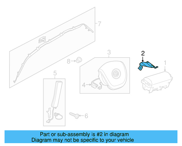Passenger Air Bag Bracket 7P6-880-571-B - View 6
