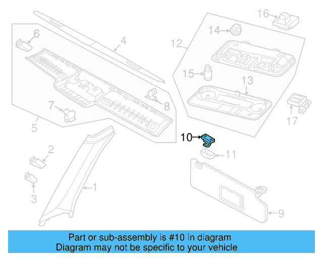 Sun Visor Holder 1K0-857-561-B-82V - View 11