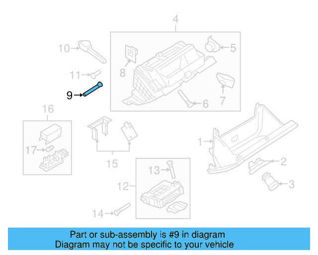 Glove Box Door Hinge Pin 3C0-857-169 - View 14