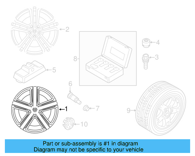 Wheel, Alloy 7P6-601-025-K-8Z8 - View 5