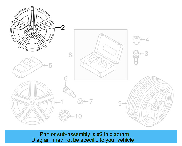 Wheel, Alloy 7P6-601-025-AJ-ZD8 - View 3