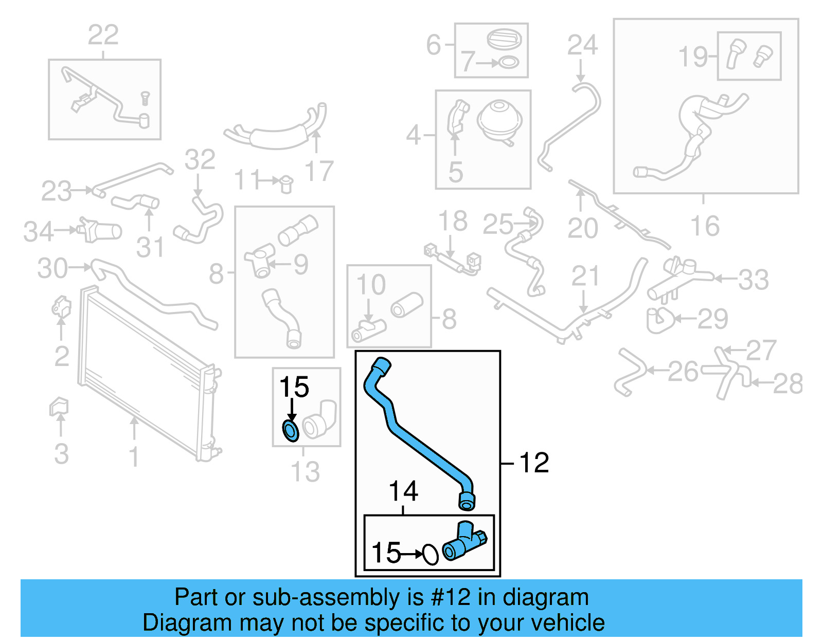 Lower Hose 1C0-122-051-G - View 15