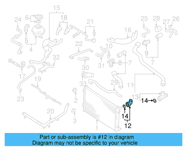 Upper Hose Coupling 1C0-122-291 - View 8