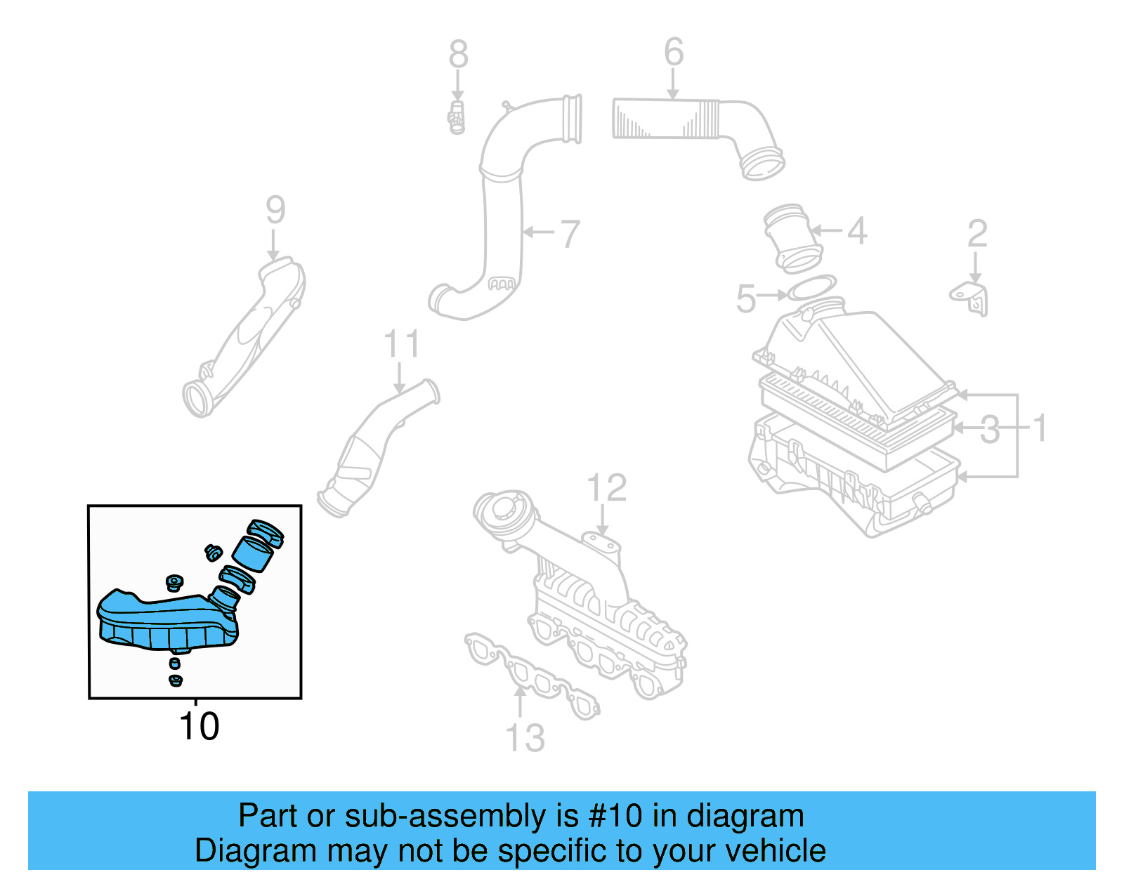 Engine Air Intake Hose 1C0-129-622-F - View 11