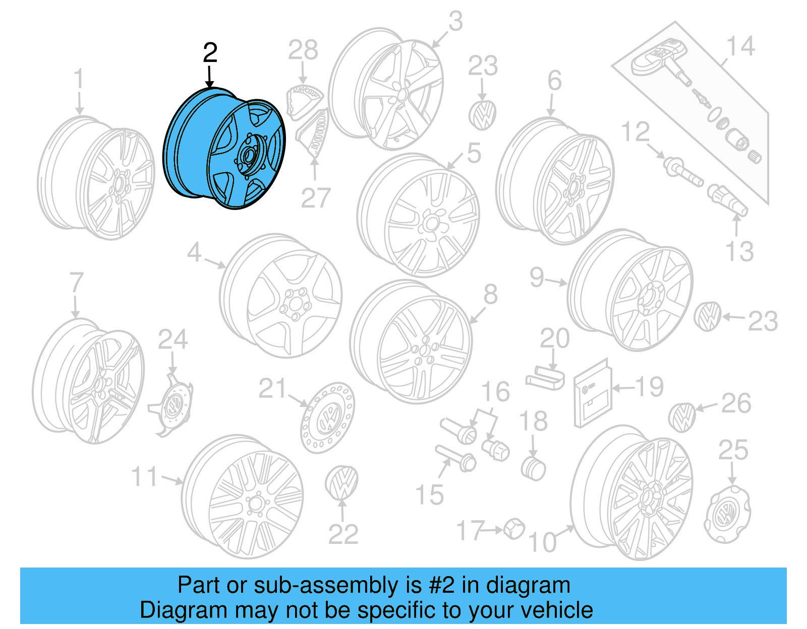 Wheel, Alloy 1C0-601-025-BB-8Z8
