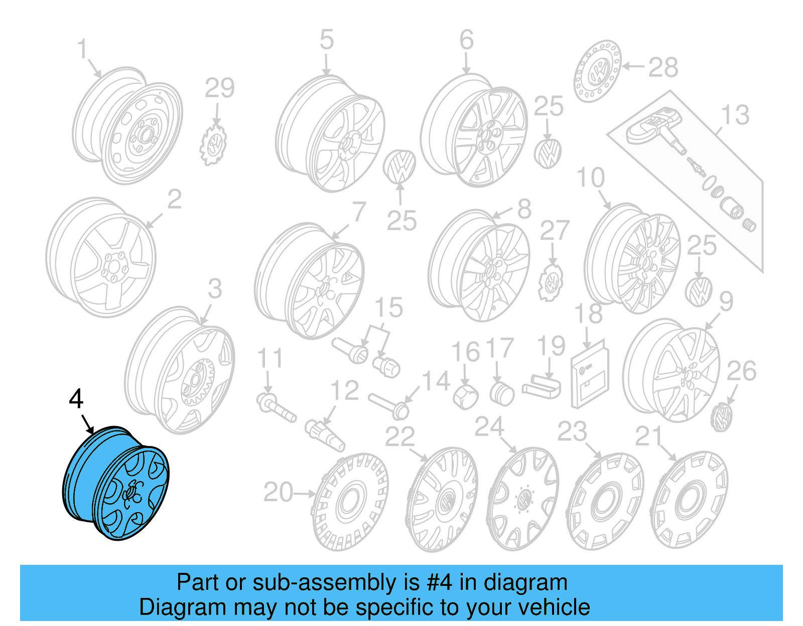 Wheel, Alloy 1C0-601-025-G-091 - View 20