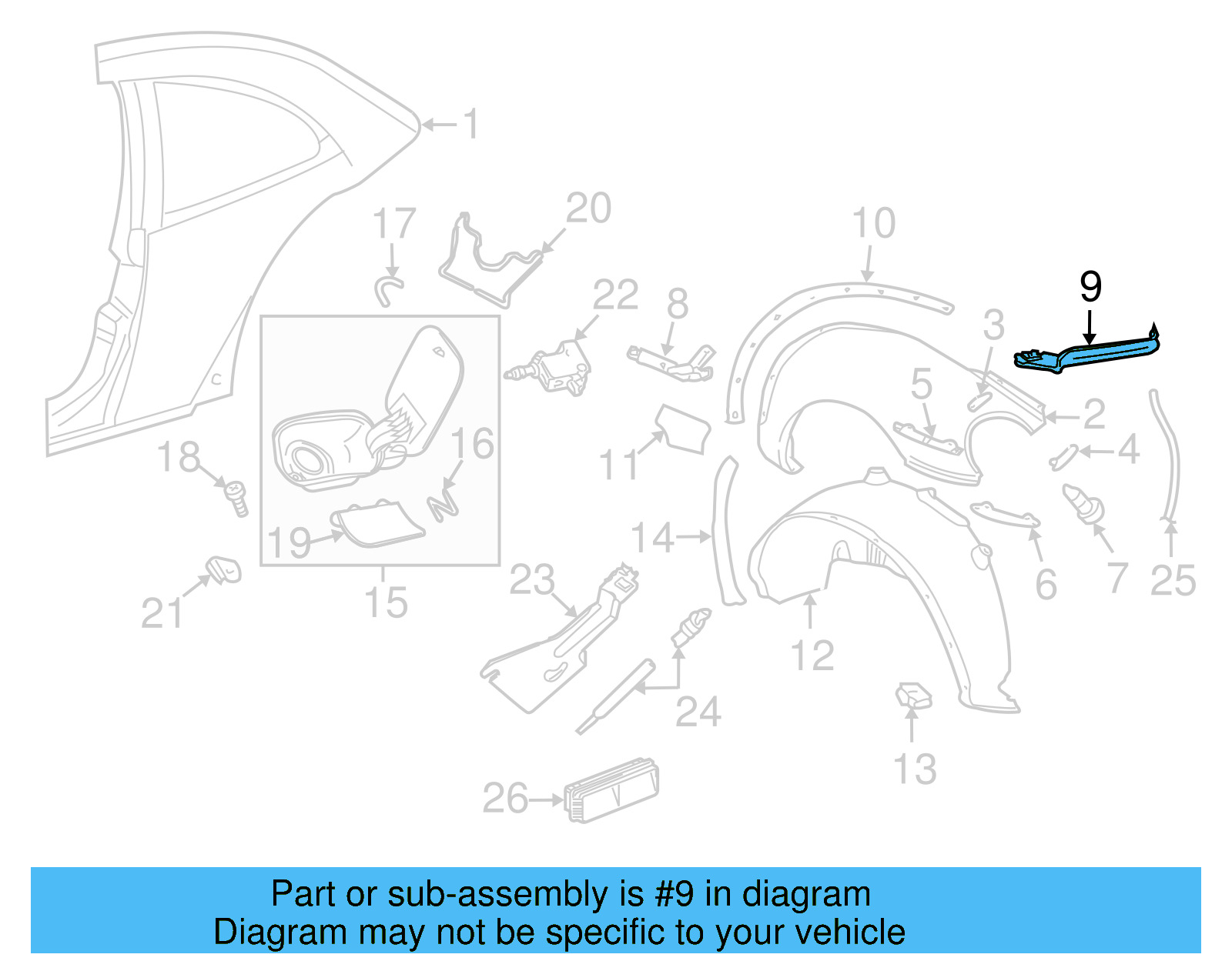 Fender Rear Bracket 1C0-821-230-E - View 9