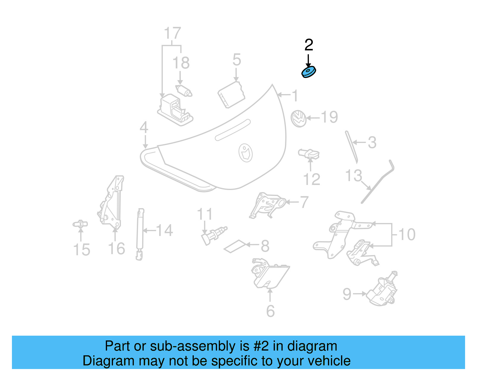 Deck Lid Stop Buffer 1C0-827-525-B
