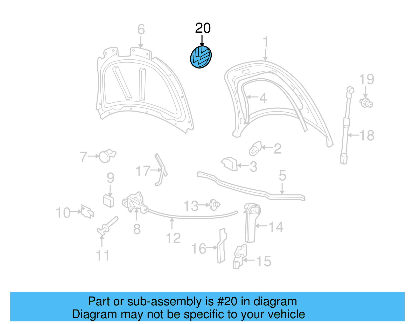 Emblem 1C0-853-617-B-ULM - View 10