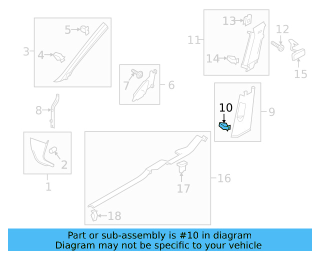 Kick Panel Trim Clip 1C0-867-207 - View 38