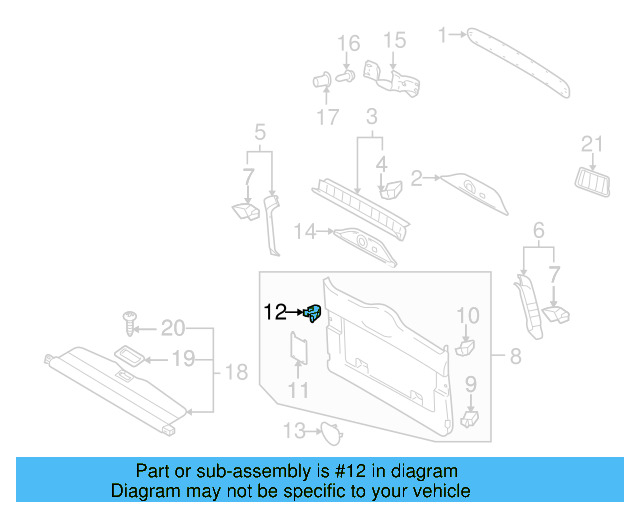Lower Center Pillar Trim Clamp 1C0-867-388 - View 19
