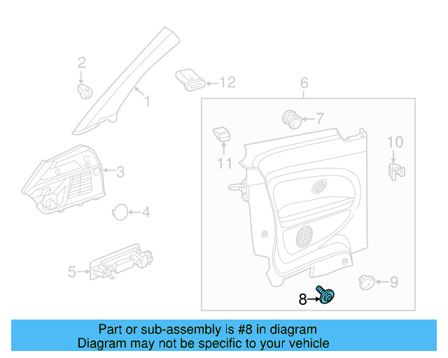 Lower Center Pillar Trim Clamp 1C0-867-388 - View 20