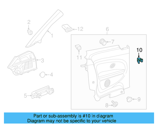 Lower Center Pillar Trim Clamp 1C0-867-388 - View 21