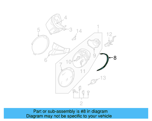 Lens Gasket 1C0-941-119 - View 5