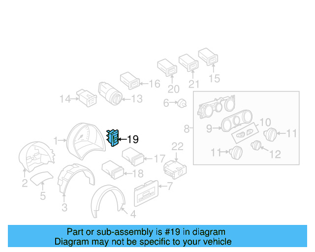 Power Rear Spoiler Switch 1C0-959-511-01C - View 10