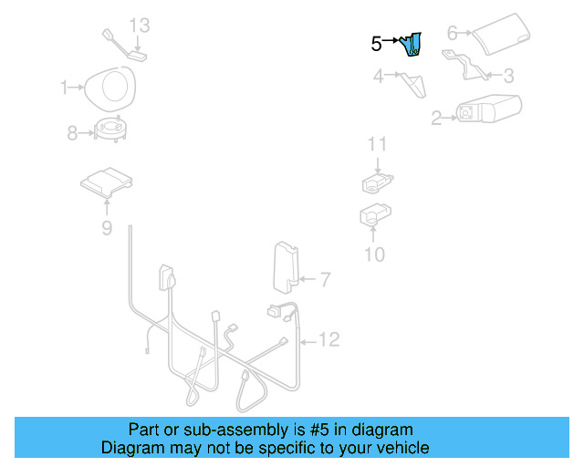 Passenger Air Bag Rear Bracket 1C1-880-643-B - View 3