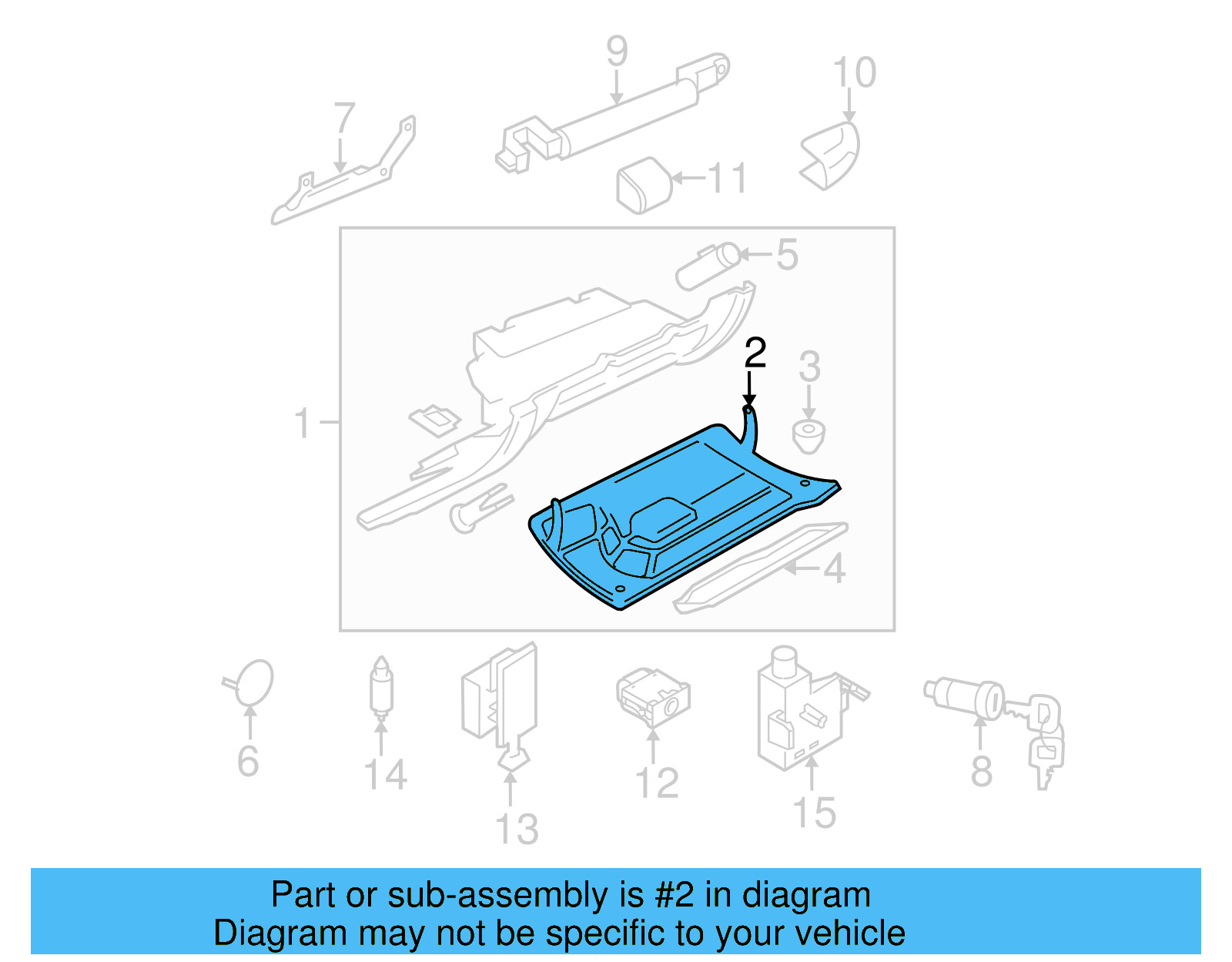 Glove Box Door 1C1-880-882-E-08H - View 6
