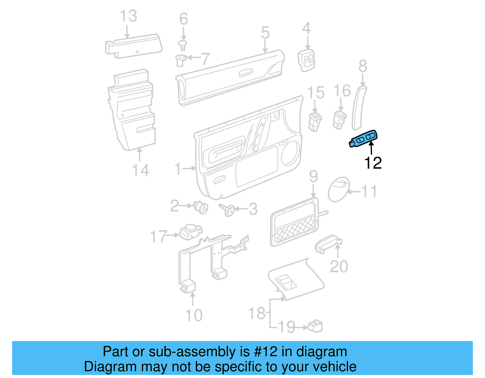 Switch Bezel 1C1-959-515-2QL - View 3