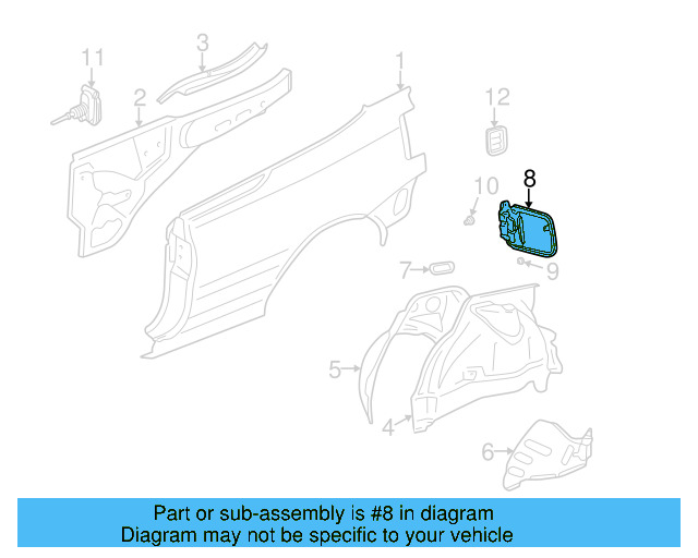 Fuel Door 1E0-809-905-A - View 4