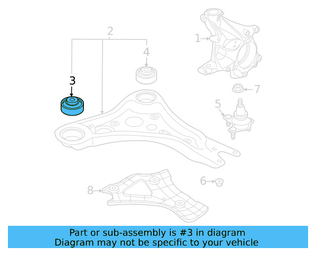 Control Arm Front Bushing 1EA-407-182-D - View 3