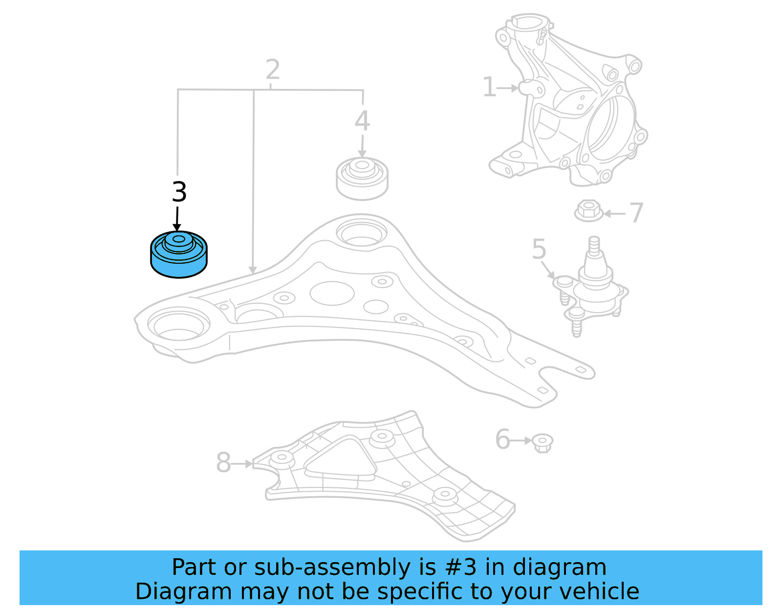 Control Arm Front Bushing 1EA-407-182-D - View 4