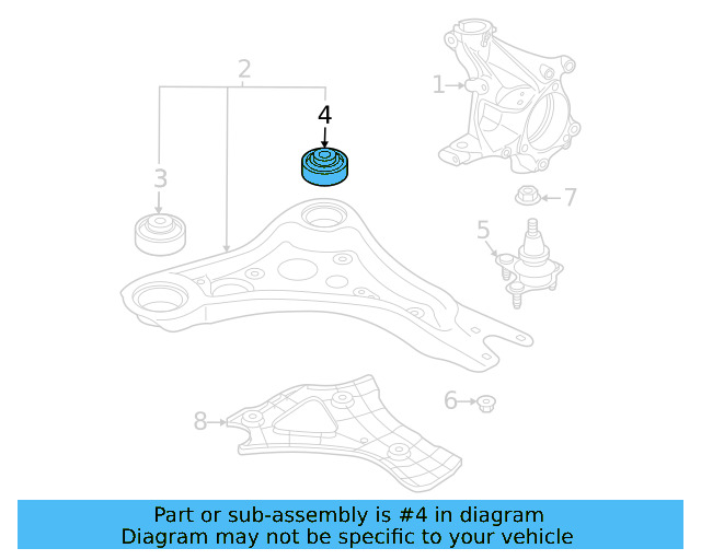 Control Arm Rear Bushing 1EA-407-183-D - View 2