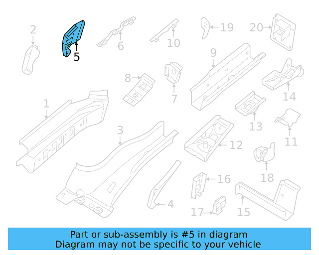 Front Side Member Filler Panel 1EA-802-134-A - View 2