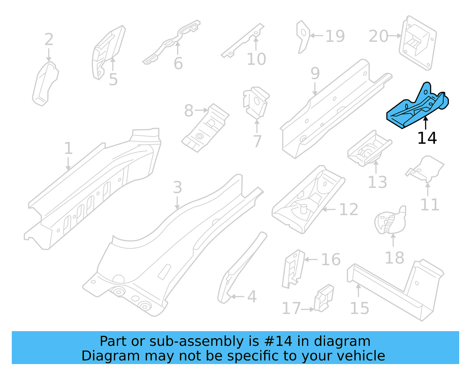 Rear Support 1EA-803-691-A - View 2