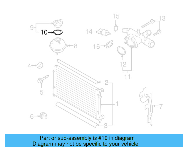 Reservoir Cap Seal 1H0-121-687-A - View 37