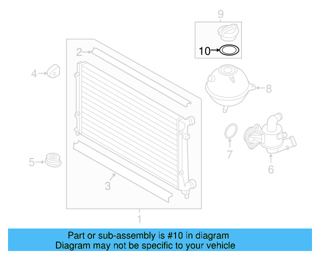 Reservoir Cap Seal 1H0-121-687-A - View 184