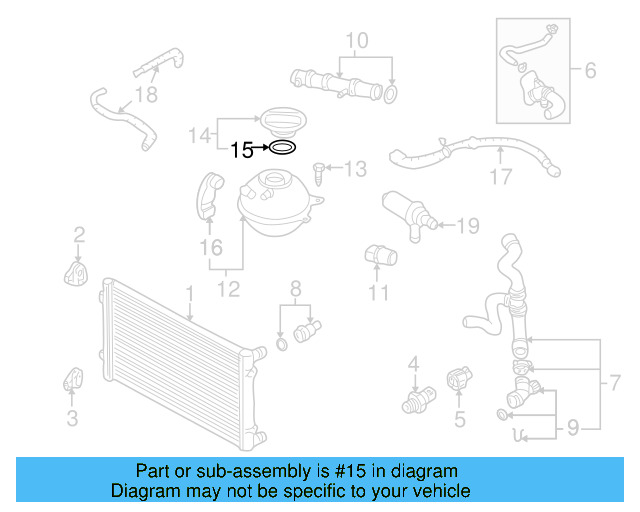 Reservoir Cap Seal 1H0-121-687-A - View 166