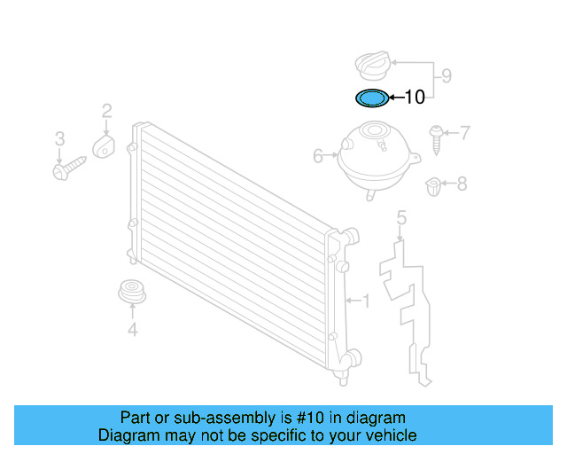 Reservoir Cap Seal 1H0-121-687-A - View 122