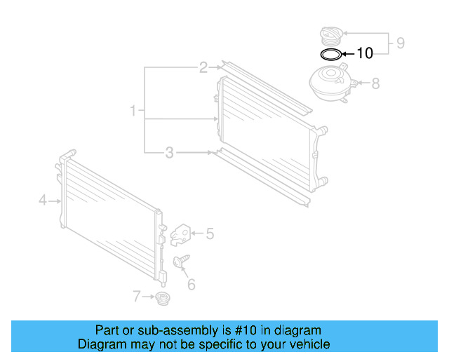 Reservoir Cap Seal 1H0-121-687-A - View 140