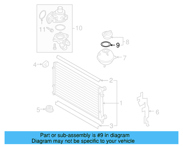Reservoir Cap Seal 1H0-121-687-A - View 65